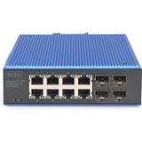 Digitus - Dn-651153 - Netwerk-switch - Zwart - Blauw - Unmanaged - 8 Gigabit Ethernet-poorten - 4 PoE-geschikte poorten