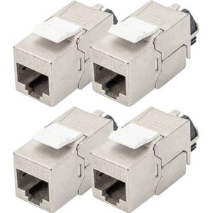 DIGITUS - Keystone Cat-6A - Afgeschermde Module - 4 Stuks - 500 MHz 10GBase-T