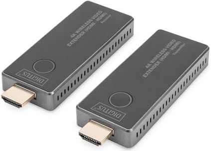 Digitus - 4K Draadloze HDMI-Extenderset - Zilver - Zwart - 30 m
