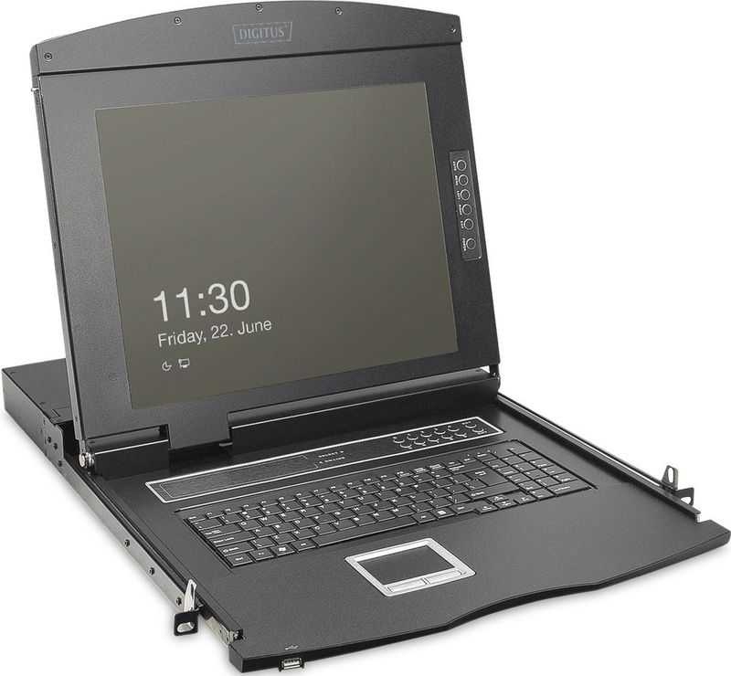 Digitus - Console Modulair - 19 inch - HD LCD KVM - Zwart - 16 Poorten HDMI