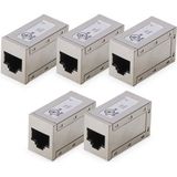 Digitus AT-AG-8-8-C6S-5 6, modulaire koppeling, afgeschermd - 5 stuks AT-AG-8-8-C6S-5 RJ45, behuizing (koppeling) Aantal polen (sensoren) 8 Zilver 5 stuk(s)