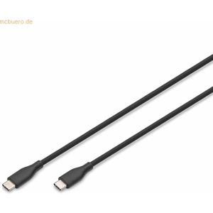 Digitus Silicone Charging cable - USB-C to USB-C - 0,5m - 60W - zwart