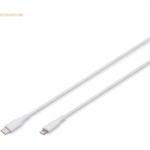 Assmann DIGITUS Lightning Silikon Kabel, USB-C - Lightning, 2m, weiß