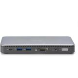 DIGITUS USB-C docking station - 11 poorten - 2x HDMI, 1x Displayport UltraHD 4k/60Hz - 2x USB-A 3.2 Gen2, 1x USB-C 3.2 Gen2-1x RJ45 - Dubbele kaartlezer - 1x 3,5mm audio - Grijs