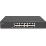 DIGITUS DN-80112-2 - Gigabit Netwerkswitch - 16 Poorten - Onbeheerd - Zwart