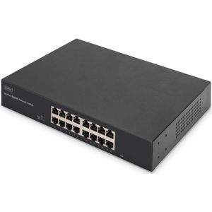 DIGITUS DN-80112-2 - Gigabit Netwerkswitch - 16 Poorten - Onbeheerd - Zwart