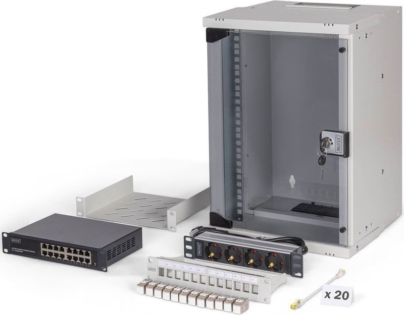Digitus DN-49102-SET rack 9U Wandrek Grijs