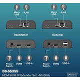Digitus - HDMI KVM IP Extender Set - Zwart - 4K/60Hz - KVM schakelaars