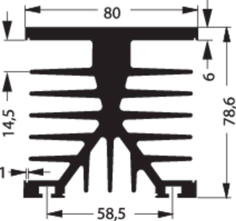 Fischer Elektronik 10022689 SK 89 75 KL-SSR1 Koellichaam 1.2 K/W (l x b x h) 80 x 75 x 87 mm