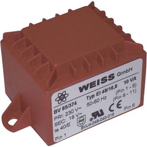 Weiss Elektrotechnik - EI 48 - Transformator - 10 VA - 230 Volt Ingang - 12 Volt AC Uitgang