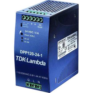 TDK-Lambda - DPP120-24-1 - DIN-rail Voeding - 24 V/DC - 5 A - 120 W - 1 Uitgang