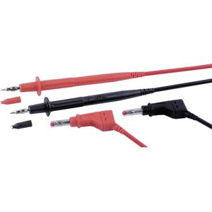 Stäubli PLL-145/XZGL-410 FLEXI-2V 1,0 100 CM Veiligheidsmeetsnoerenset Banaanstekker 4 mm Testpunt 1.00 m Zwart, Rood 1