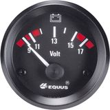 Equus - 842060 Kfz Einbauinstrument Voltmeter Messbereich 9 - 17 v Standart Gelb, Rot, Grün 52 mm