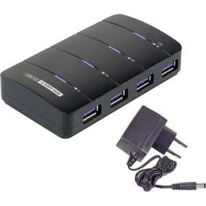 Renkforce USB 3.2 Gen 1 Hub - 4 Poorten - Status LEDs - Zwart
