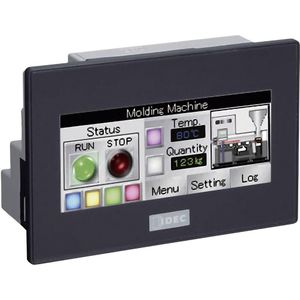 Idec FT1A-C12RA-B SmartAXIS Touch-Panel PLC met geïntegreerde besturing - RS-423 (24 W), PC-voedingseenheid, Grijs