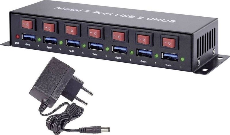 Renkforce USB 3.2 Gen 1 Hub - 7 Poorten - Zwart