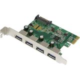 Renkforce 4 poorten USB 3.2 Gen 1-controllerkaart USB-A PCIe