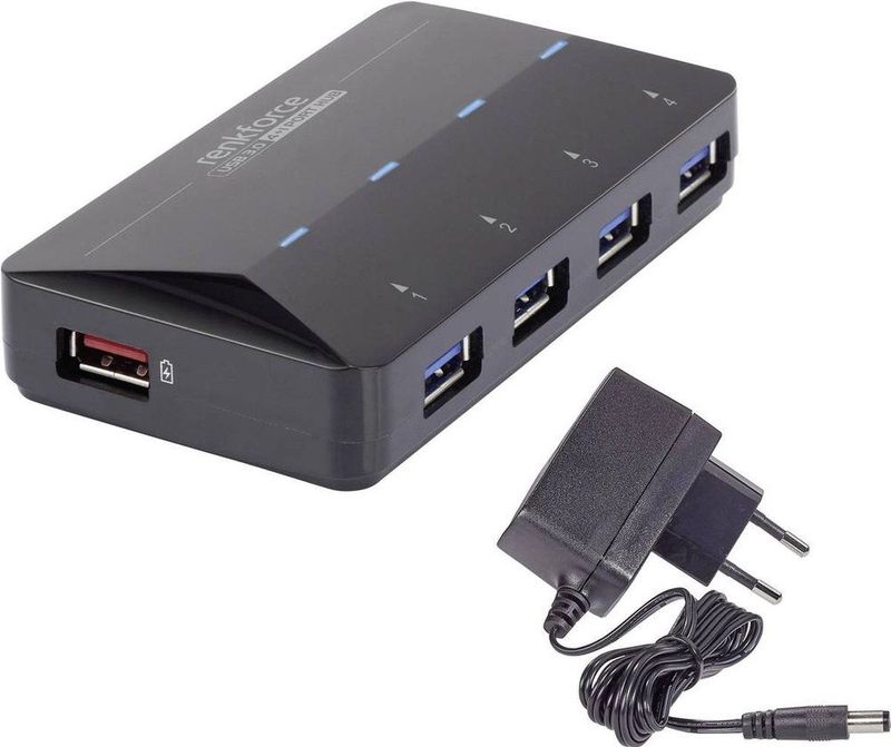 Renkforce USB 3.2 Gen 1 Hub - 4+1 Poorten - Zwart