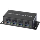 Renkforce USB 3.2 Gen 1 Hub - 4 Poorten - Metalen Behuizing - Zwart