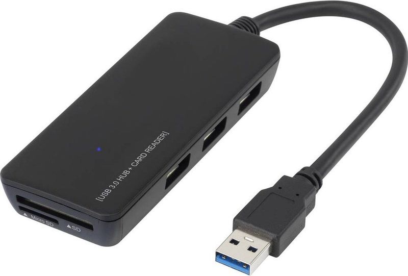 Renkforce USB 3.2 Gen 1 Hub - 3 Poorten - SD-Kaartlezer - Zwart