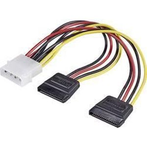 Renkforce Stroom Y-adapter [1x IDE-stroomstekker 4-polig - 2x SATA-stroombus] 16.00 cm Zwart, Rood, Geel