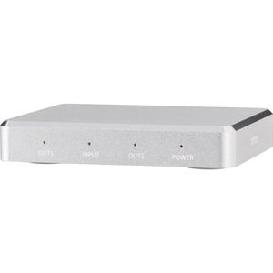 SpeaKa Professional - HDMI-splitter - 2 Poorten - Aluminium Behuizing - Ultra HD 3840 x 2160 Pixel