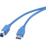 Renkforce - USB-kabel - USB 3.2 Gen1 - USB-A naar USB-B - 50 cm - Blauw