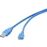 Renkforce - USB 3.2 Gen 1 Aansluitkabel - 30 cm - Blauw - Vergulde Steekcontacten