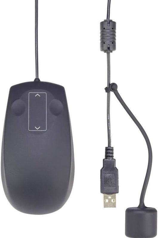 Renkforce IP68 Industrial Muis USB Laser Zwart 3 Toetsen 1000 dpi