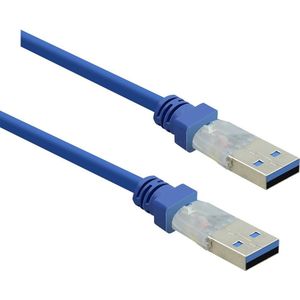 Renkforce USB 3.2 Gen 1 (USB 3.0) 1.80 m Blauw Vergulde steekcontacten [1x USB 3.2 Gen 1 stekker A (USB 3.0) - 1x USB 3