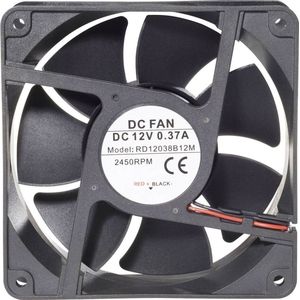 Tru Components Axiale ventilator 12 V/DC 111 m³/h ( (120 mm, 1 x), PC ventilator, Zwart