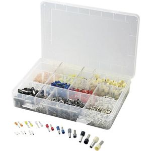 TRU COMPONENTS 737030 Assortiment adereindhulzen 0.5 mm², 0.75 mm², 1 mm², 1.5 mm², 2.5 mm², 4 mm², 6 mm², 10 mm² Oranje, Wit, Geel, Rood, Blauw, Groen, Zwart,