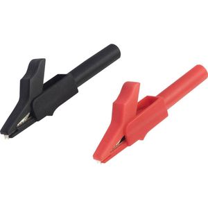 Voltcraft - MSK-102 Krokodilklemme Buchse 4 mm Schwarz, Rot