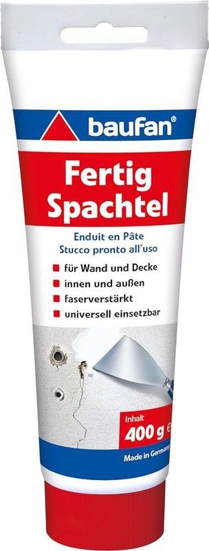 Baufan - Spatel - Wit - 400 g - Vezelversterkt - Oplosmiddelvrij