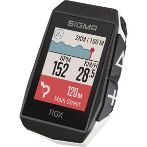 GPS Fietscomputer Sigma ROX EVO GPS HR set met korte Butler stuurhouder wit