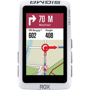 Sigma ROX 12.1 EVO Fietsnavigatieset met sensoren, Europa, Bluetooth, GPS, GLONASS, wit