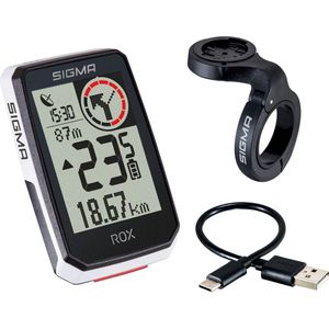 GPS Fietscomputer Sigma ROX GPS met overclamp Butler stuurhouder wit
