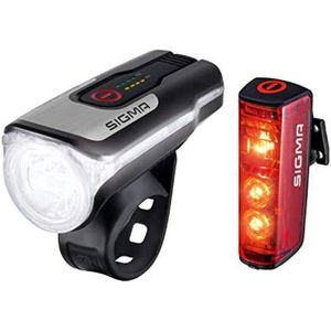 Sigma Aura 80 USB + Blaze USB achterlicht met remlicht functie - Fietsverlichtingsset - 80 lux