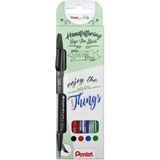 Brushstift Pentel SES15 blister à 4 standaardkleuren