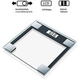 KORONA Personenwaage GABRIELA 76754, 150 kg digitale Waage mit LCD-Display, Glas, Schwarz/Silber