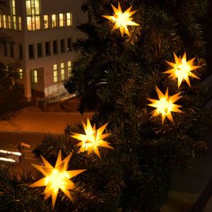 STERNTALER LED lichtketting met 9 sterren v. buiten geel