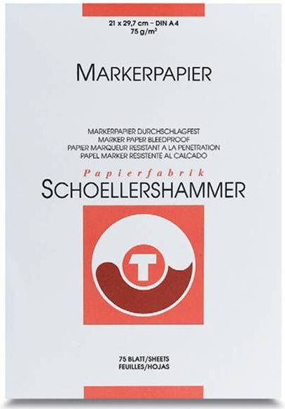 Schoellershammer markerpapier, A3, 75 g/m², blok van 75 vel
