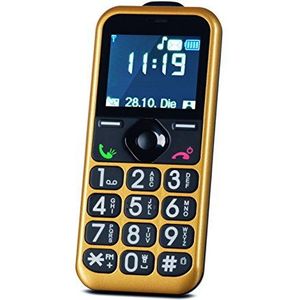 TV Unser Original 09350 Seniorenmobiele telefoon, grote toetsen, GSM, SOS-functie, 200 uur stand-by, goud