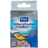 Figo® | 10 pleisters strips | zilver wondpleister | twee verschillende maten | anti-bacterieel | multipack