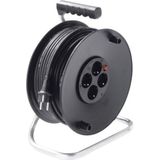 Bachmann - Kabelhaspel - Zwart - 25 m - 4-sleuf Stekkerinzet