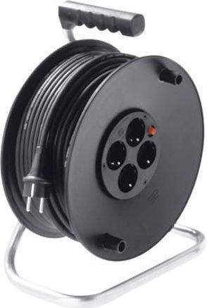 Bachmann - Kabelhaspel - Zwart - 25 m - 4-sleuf Stekkerinzet