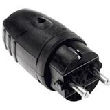 Stekker - Zwart - Rubber - Schuko CEE 7/7 - IP44