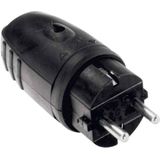 Stekker - Zwart - Rubber - Schuko CEE 7/7 - IP44