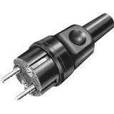 Connector - Zwart - Rubber - Schuko CEE 7/4 - IP44