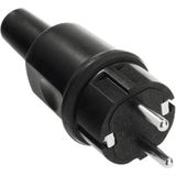 Connector - Zwart - Rubber - Schuko CEE 7/4 - IP44